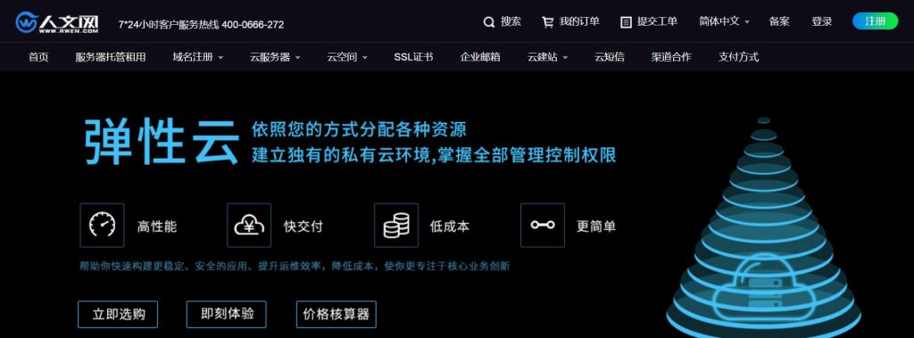 人文网：域名注册云服务器托管