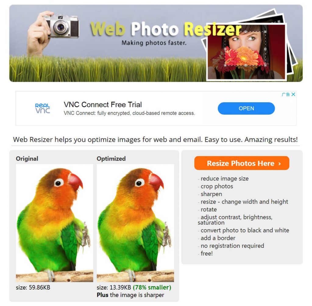 Web Resizer：图片压缩在线工具