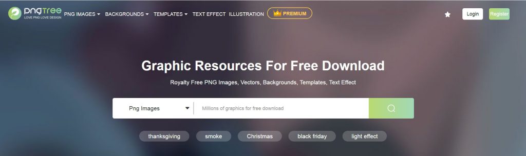 PngTree：免抠可商用PNG图片素材站