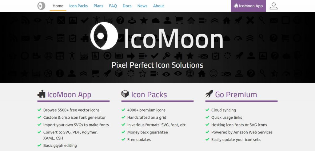 Icomoon：矢量图标素材分享网